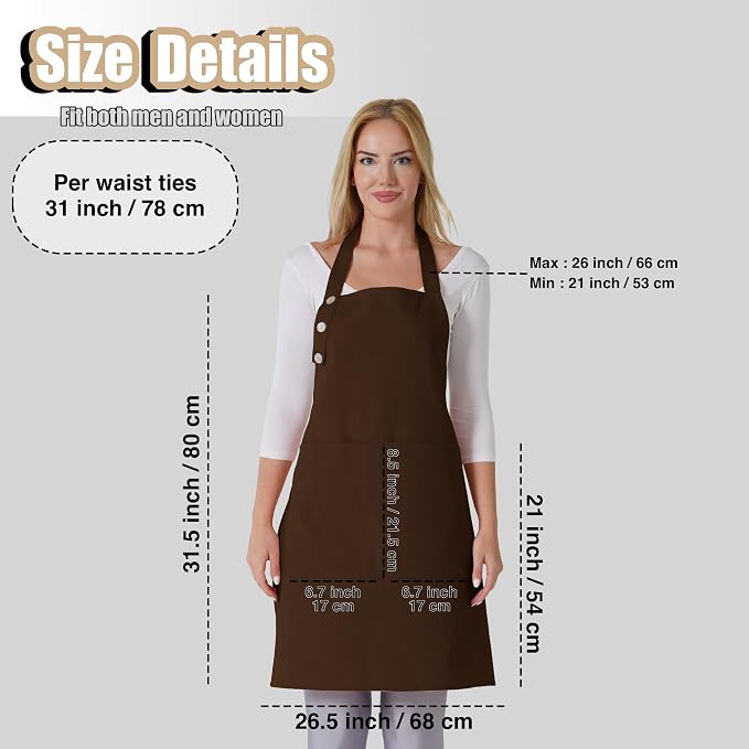 TOSHE Kitchen Apron Waterdrop Resistant Cotton Apron - Image 5