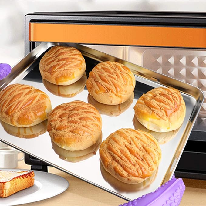 Baking Sheets 2 Pieces, Bastwe Cookie Sheets Set Stainless Steel Baking Pans - Image 7