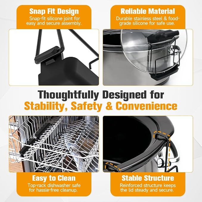 SOPHICO Slow Cooker Lid Holder for Cooking, Hand Free Pot Lid Organizer - Image 4