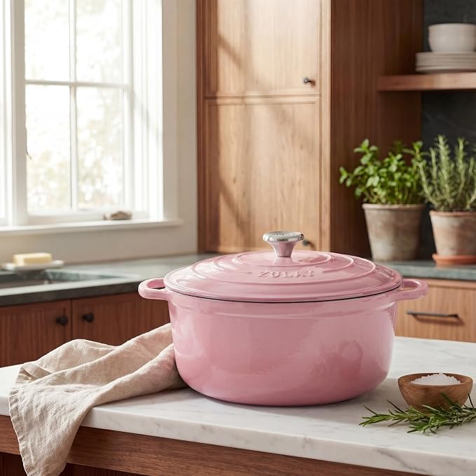 Zulay Kitchen 7.7 Quart Enameled Cast Iron Dutch Oven Pot - Image 2