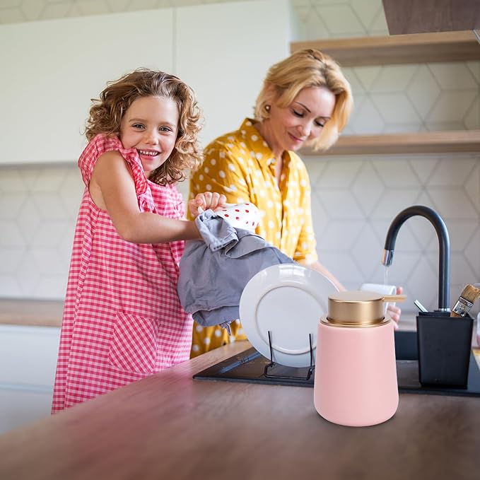 Soap Dispenser Ceramic with Easy-to-Press Pump Hand Lotion Liquid Dispenser - Image 4