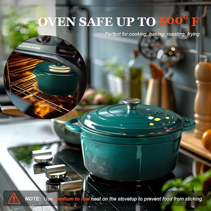 Overmont Enameled Cast Iron Dutch Oven - Image 5