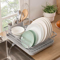 Dish Drying Rack 3 Piece Dish Drainer with Drainboard Set for Kitchen