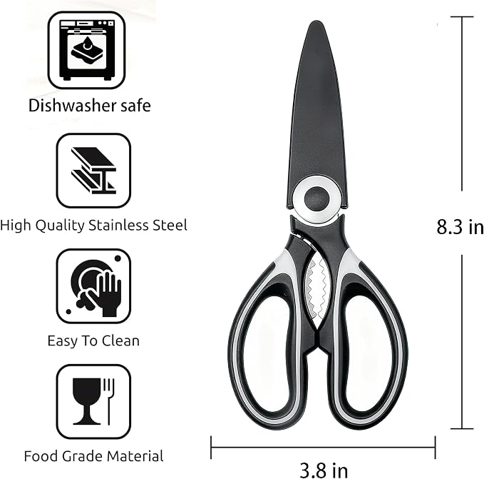 OMDAR Food Grade Kitchen Scissors All Purpose 3 Pack - Image 7