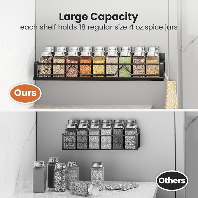 Mystozer 16.9 Inch Wide Large Capacity Magnetic Spice Rack - Image 5
