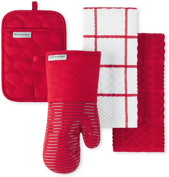 KITCHENAID Quilted Cotton Terry Cloth Oven Mitt, Pot Holder, Kitchen Towel by KitchenAid