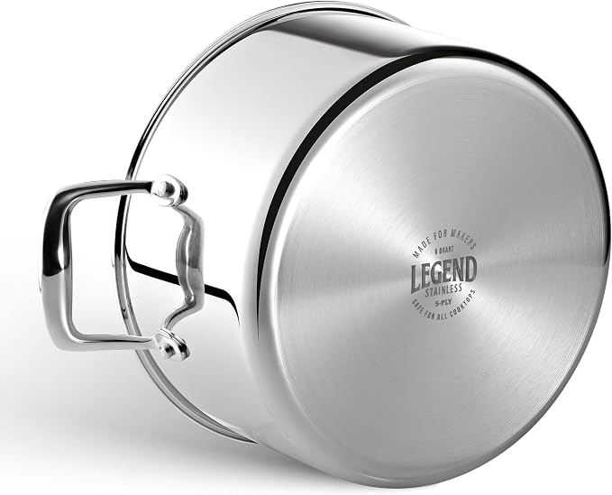 LEGEND COOKWARE 5-Ply Stainless Steel 6-Quart Stock Pot - Image 9