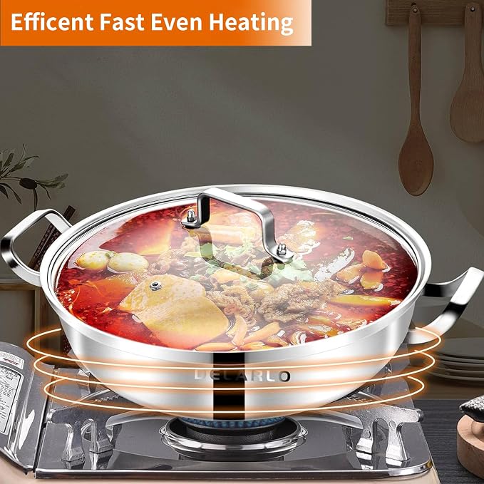 Delarlo Tri-Ply Stainless Steel 13 inch Everyday Pan - Image 4