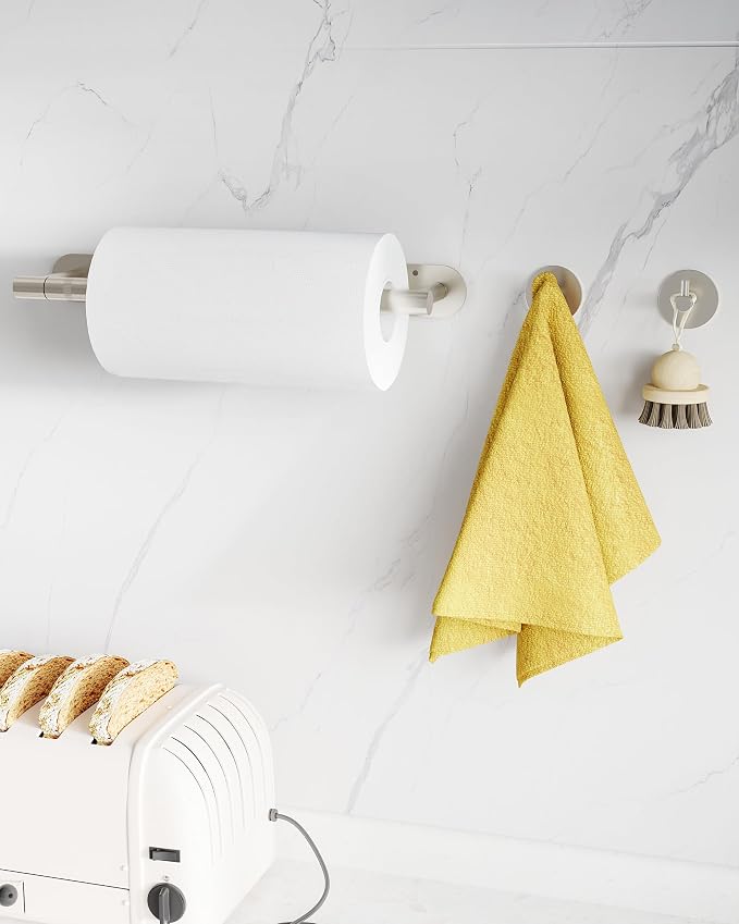 Paper Towel Holder Under Cabinet, Self Adhesive or Wall Mounted SUS304 - Image 4