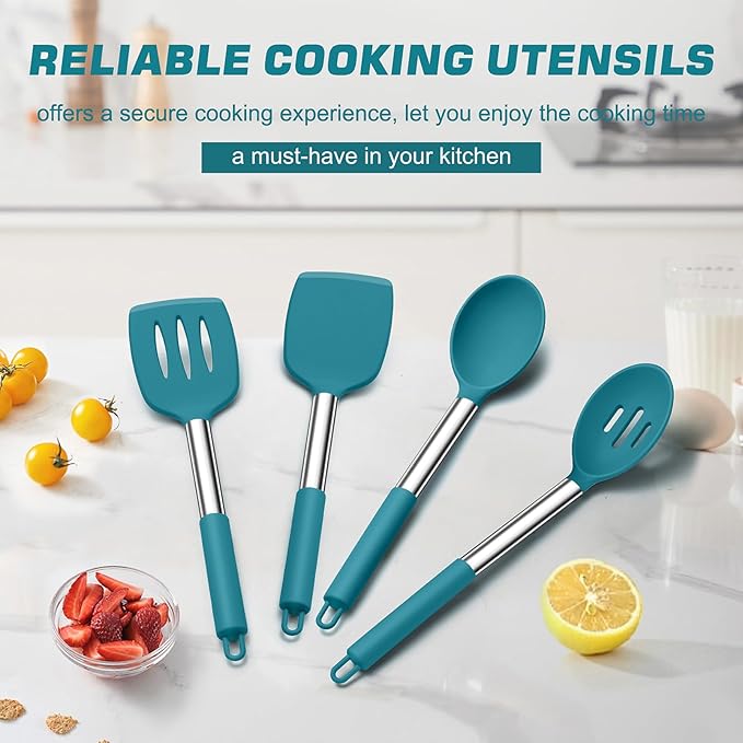 TeamFar Cooking Utensils Set, for Non-stick Cookware Flipping Frying Draining - Image 7