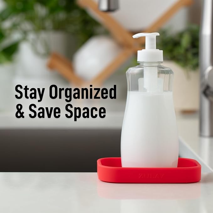 Zulay Kitchen Small Silicone Sponge Holder – Space-Saving Sink Organizer Tray - Image 6