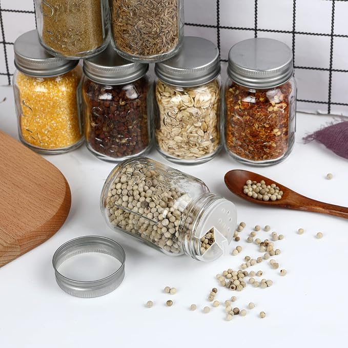 30 Pack 4oz Glass Mason Spice Jars Bottles, Empty Round Containers - Image 6