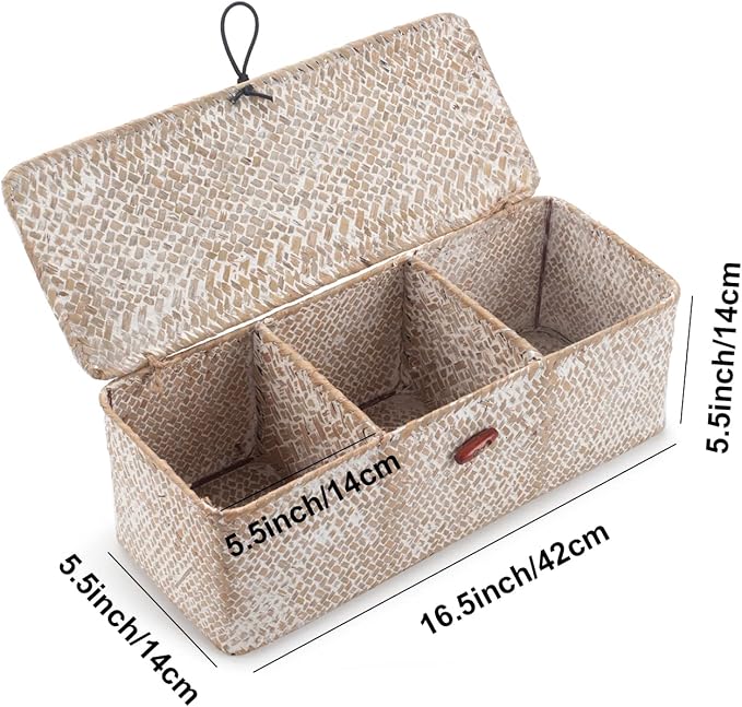 Whitewash Seagrass Tank Basket - Image 6
