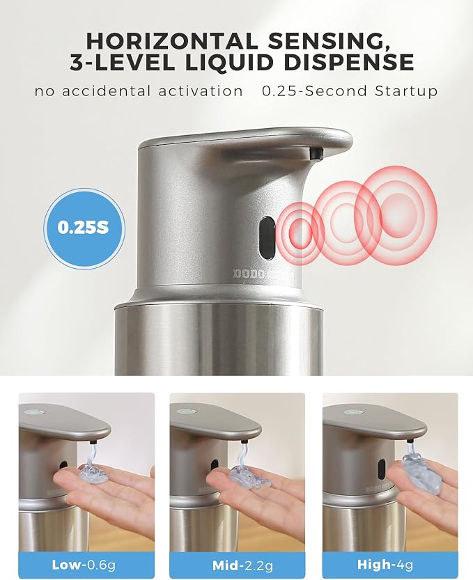 Automatic Liquid Soap Dispenser Touchless, 304 Stainless Steel Bottle Body - Image 3