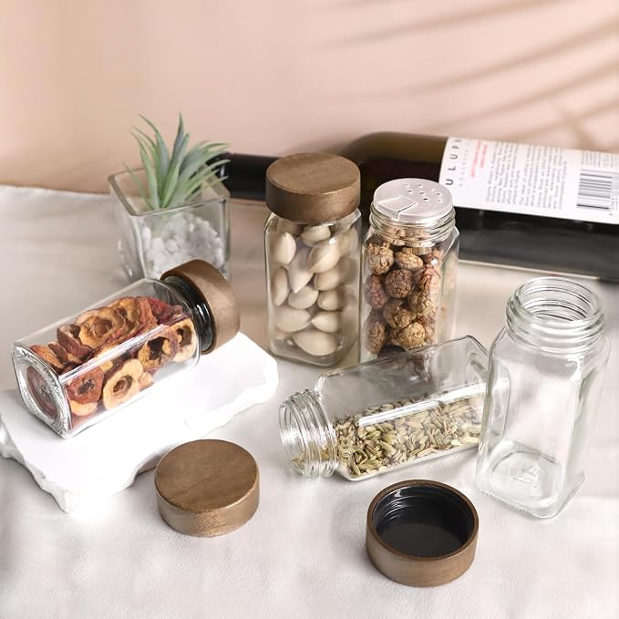 ZEHIQ 12Pcs 4oz Square Glass Spice Jars - Image 8