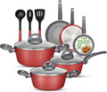 NutriChef 12-Piece Nonstick Kitchen Cookware Set-PTFE/PFOA/PFOS-Free Heat by NutriChef%E2%84%A2Kitchen
