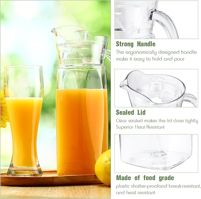Didaey 4 Pcs Acrylic Water Pitcher - Image 3