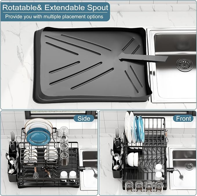 Dish Drying Rack, 2 Tier Dish Racks - Image 3