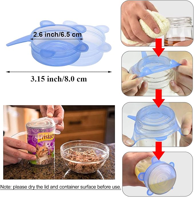 Silicone Can Lids, Reusable Silicone Stretch Lids - Image 6