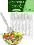 PARTY BARGAINS Disposable Clear Plastic Serving Forks 8.75 Inch – Heavy Duty by PARTYBARGAINS