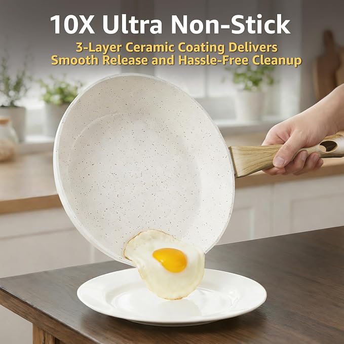 25Pcs Pots and Pans Set Non Stick, Ceramic Cookware - Image 2