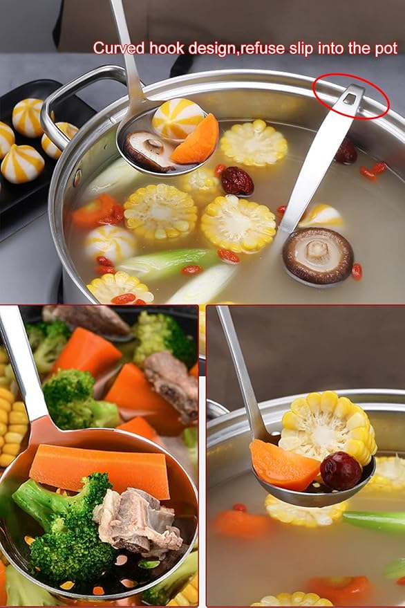 TENTA Kitchen Dia 9CM One Piece Stainless Steel Skimmer/Slotted Spoon/Strainer - Image 3