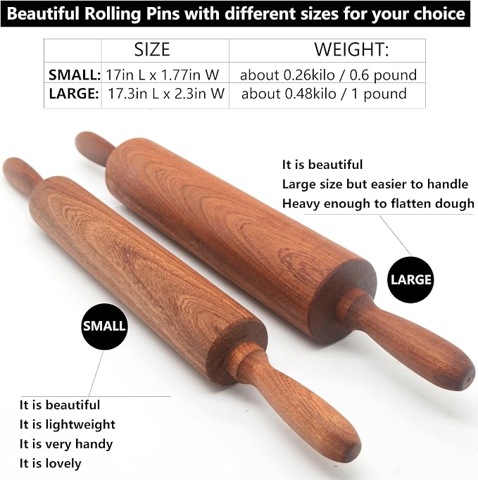 Classic Sapele Wooden Rolling Pin - Image 5