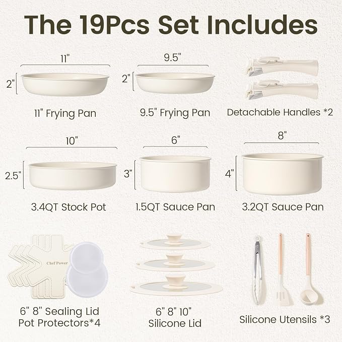 Chef Power Ceramic Cookware Set Non Toxic - Image 2