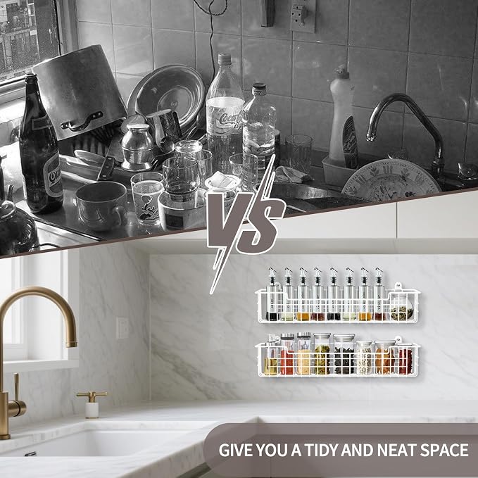 Spice Rack, Spice Holder Metal Shelf Saving Space - Image 7