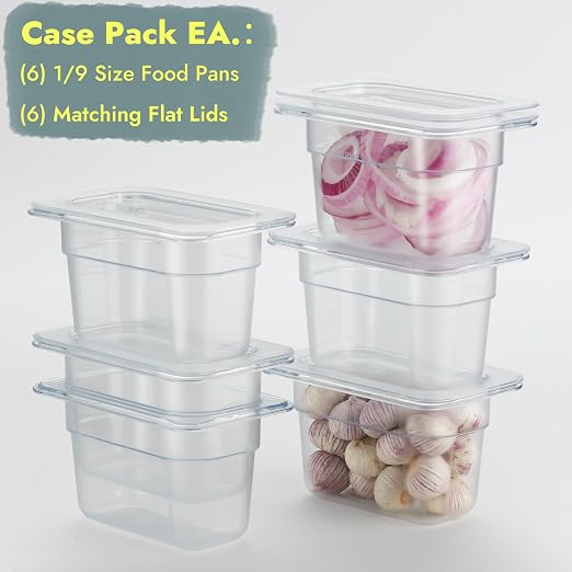 CURTA 6-Pack 1/9 Size 4" Deep NSF Polycarbonate Food Pans - Image 3