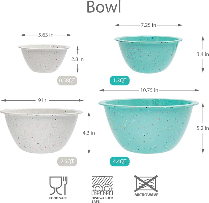 bzyoo Confetti Nesting Mixing Bowls Set - Image 7