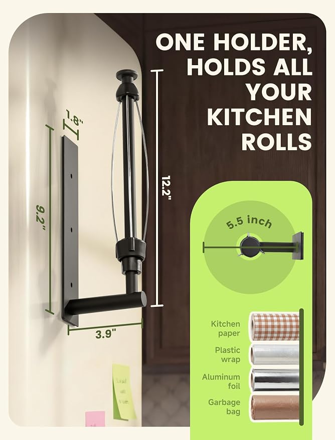 INMAKER Magnetic Paper Towel Holder, Strong Magnet Paper Towel Holder - Image 5