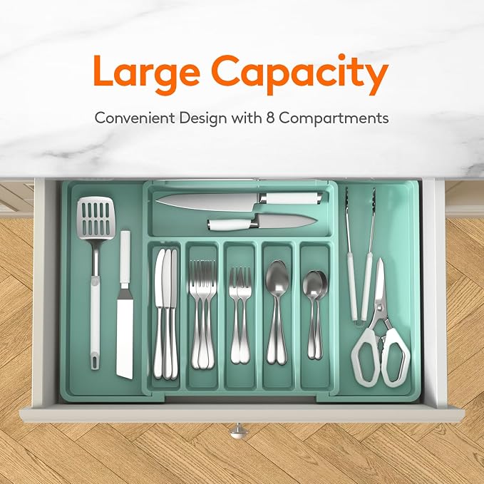 Lifewit Silverware Drawer Organizer, Expandable Utensil Tray - Image 2