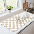 17" x 32" Checkered Dish Drying Mat by Unknown