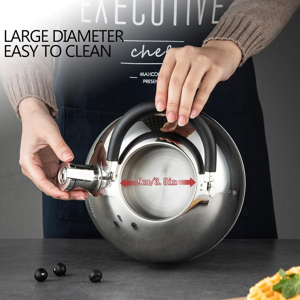 304 Stainless Steel Whistling Tea Kettle 3.17 Quart/3L Tea Pot