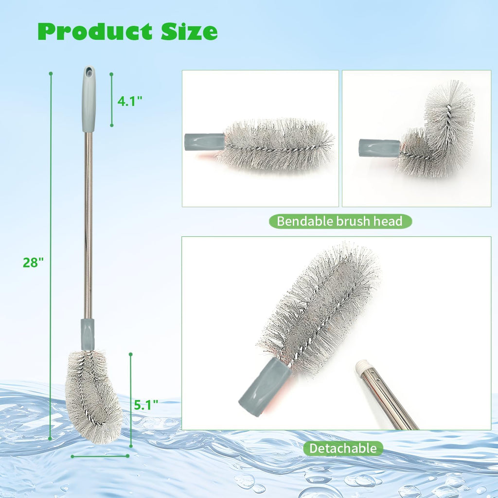 2-Pack Bucket Brush, Kettle Brush, Cleaning Extra Long Bottles, Gallon