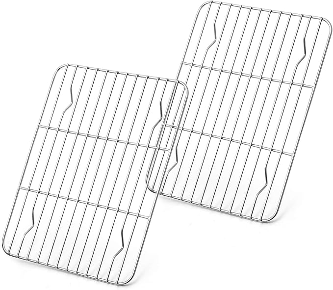 E-far Small Baking Rack Set of 2, Stainless Steel Metal Roasting Cooking Racks by E-far