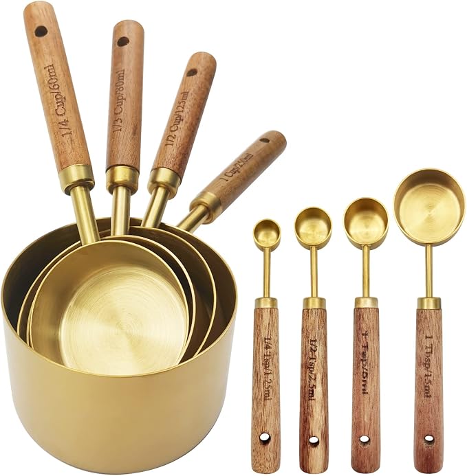 Gold Measuring Cups and Spoons Set by Zalaxt