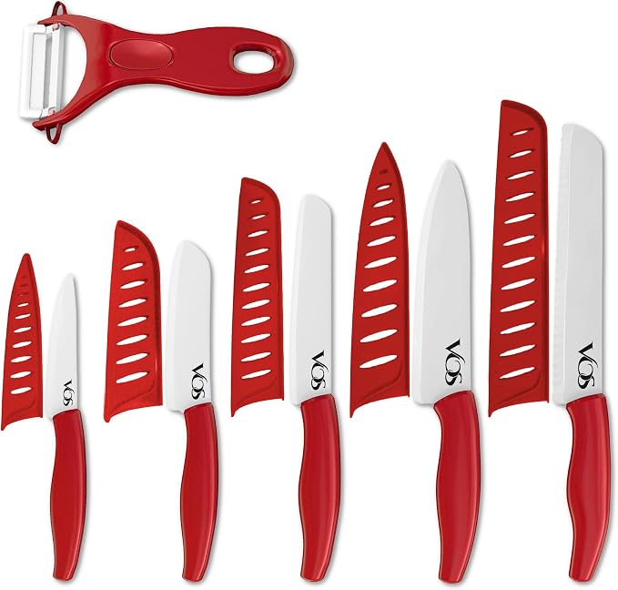 Vos Ceramic Knife with Peeler, Knives Set by Vos
