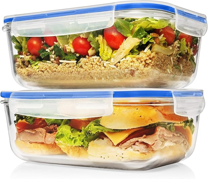 Razab 4 PC 1860ml / 63 Oz / 8 Cups Large Glass Food Storage Containers - Image 7