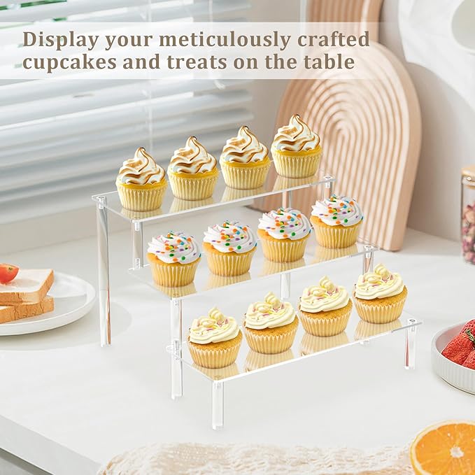 Acrylic Riser Clear Display Stand Cologne Organizer Acrylic Shelves 3 Tier Shelf - Image 5