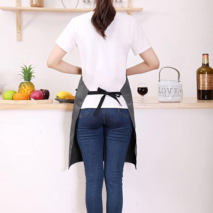 Tosewever 2 Pieces Kitchen Cooking Aprons, Cotton Polyester Blend Adjustable - Image 3
