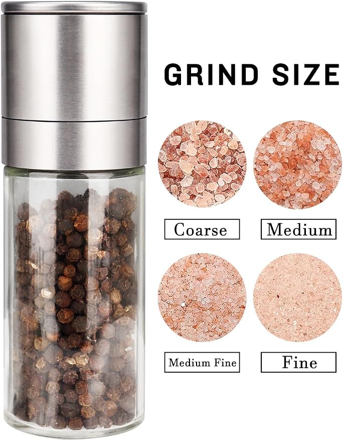 Gulex® Salt and Pepper Grinder Set, Pepper Mill, Sea Salt Shaker Grinder - Image 2