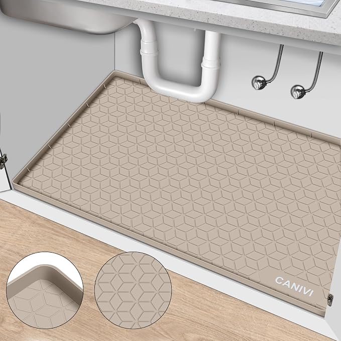 Under Sink Mat, Kitchen Cabinet Shelf Protector, Fits 36 inch Standard Cabinet by CANIVI