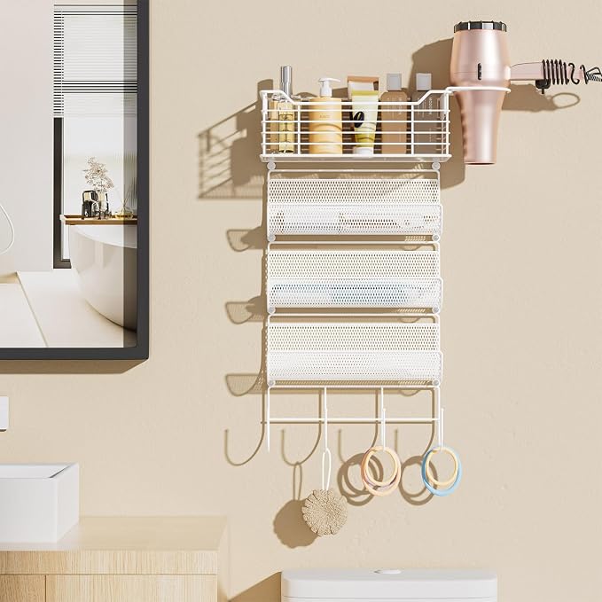 VITVITI Metal Hair Tool Organizer Wall Mount, Hair Dryer Holder - Image 2