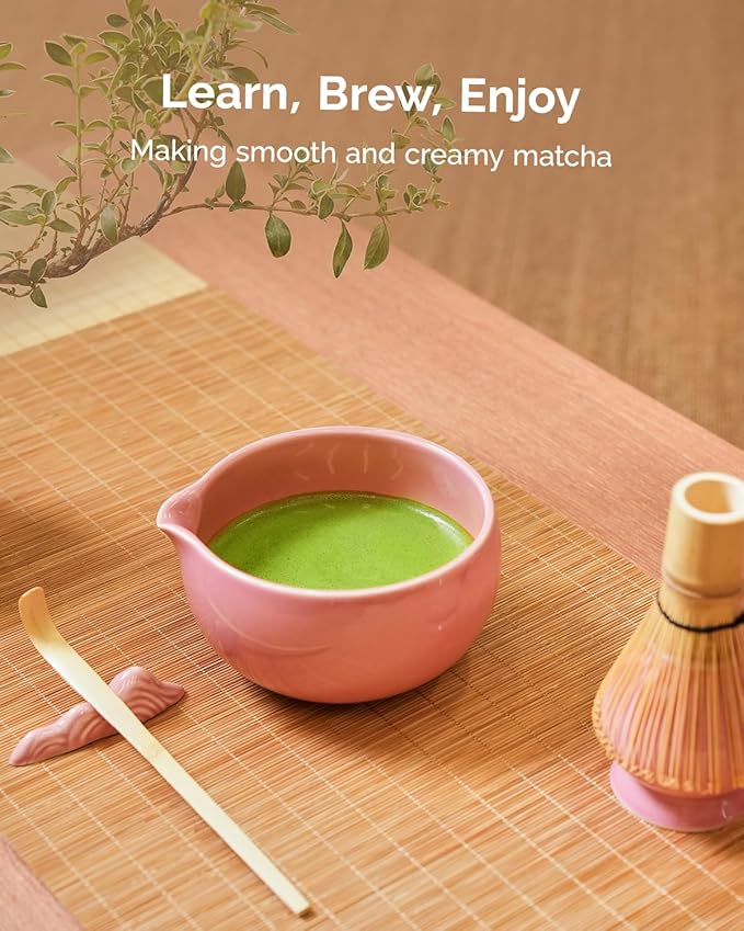 Maestri House Pink Matcha Whisk Set, 7-Pc Complete Matcha Kit - Image 5