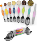 ChefAide Pack of 8 Stainless Steel Magnetic Measuring Spoons Set, Dual Sided by ChefAide