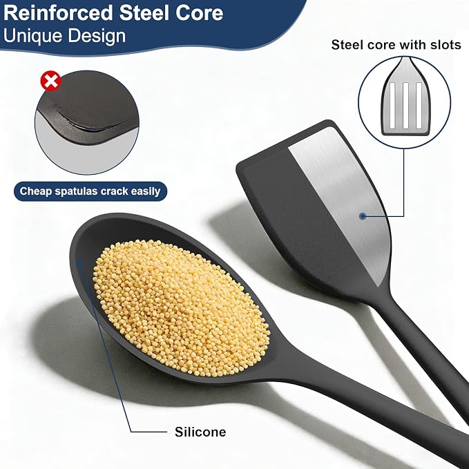 Silicone Spatula Turner, 600°F Heat Resistant Spatulas - Image 5