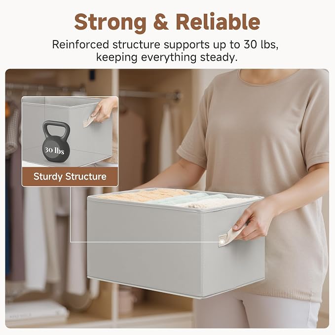 StorageWorks Storage Baskets for Shelves, Fabric Storage Bins, Closet - Image 7