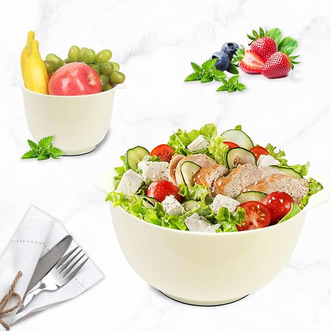 BoxedHome 4 Quart Large Plastic Mixing Bowls, Microwave Safe Mixing Bowl Set - Image 7